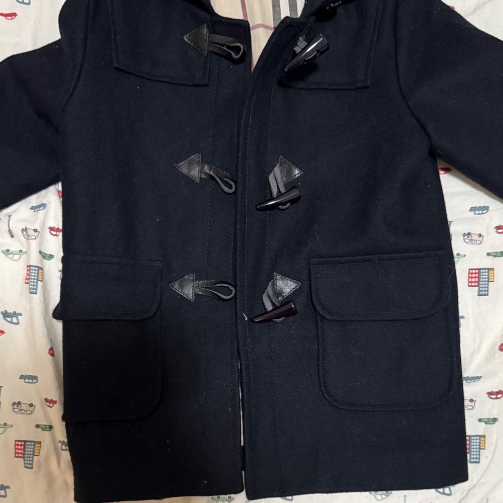Classic Black Kids Pea Coat